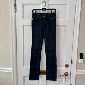 White House Black Market Blanc Straight Leg Jeans, Size 00L, Like New! Dark wash
